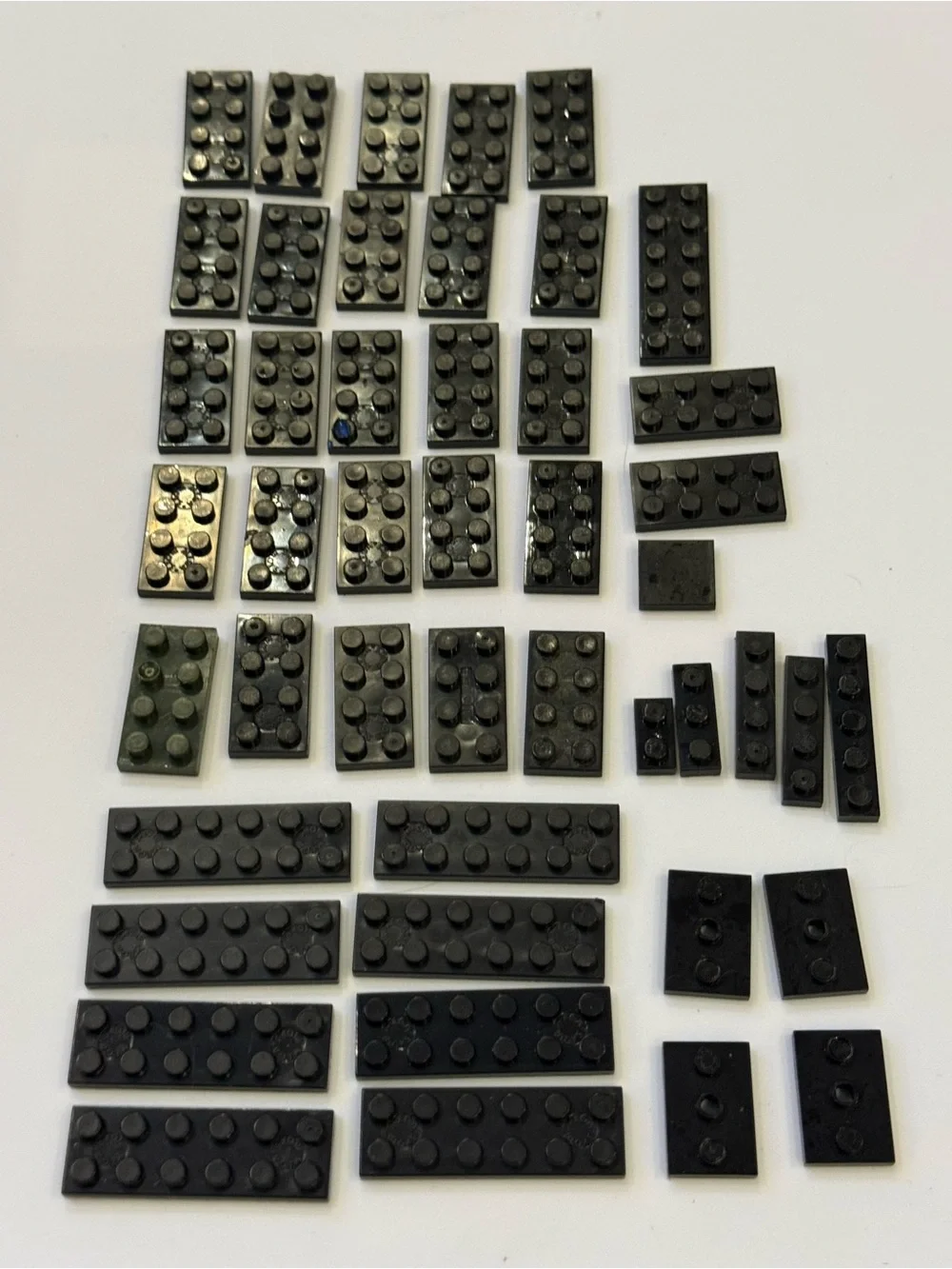 LEGO 46 Black Flat Planks Lot